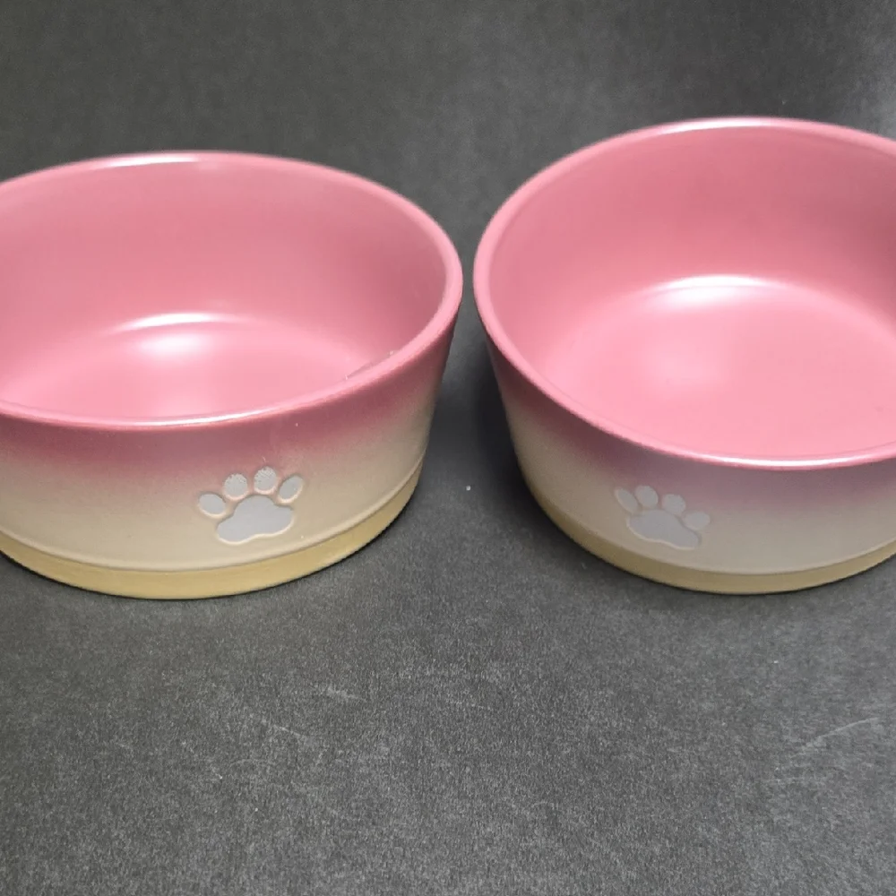 Ceramic Dog/Cat Bowl Set Of 2!